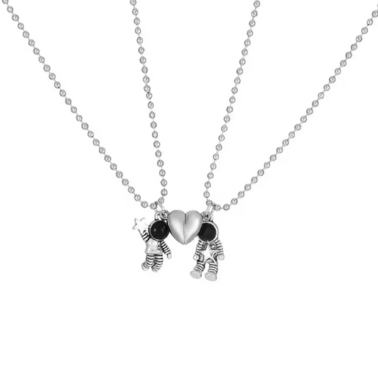 Collar magnética de mejores amigas de la pareja astronauta