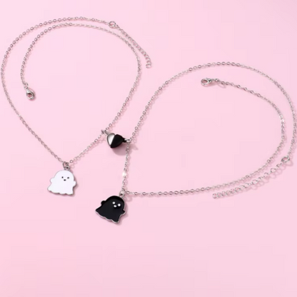 Collar magnética de mejores amigas de la pareja de fantasmitas