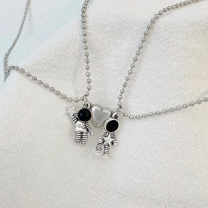Collar magnética de mejores amigas de la pareja astronauta